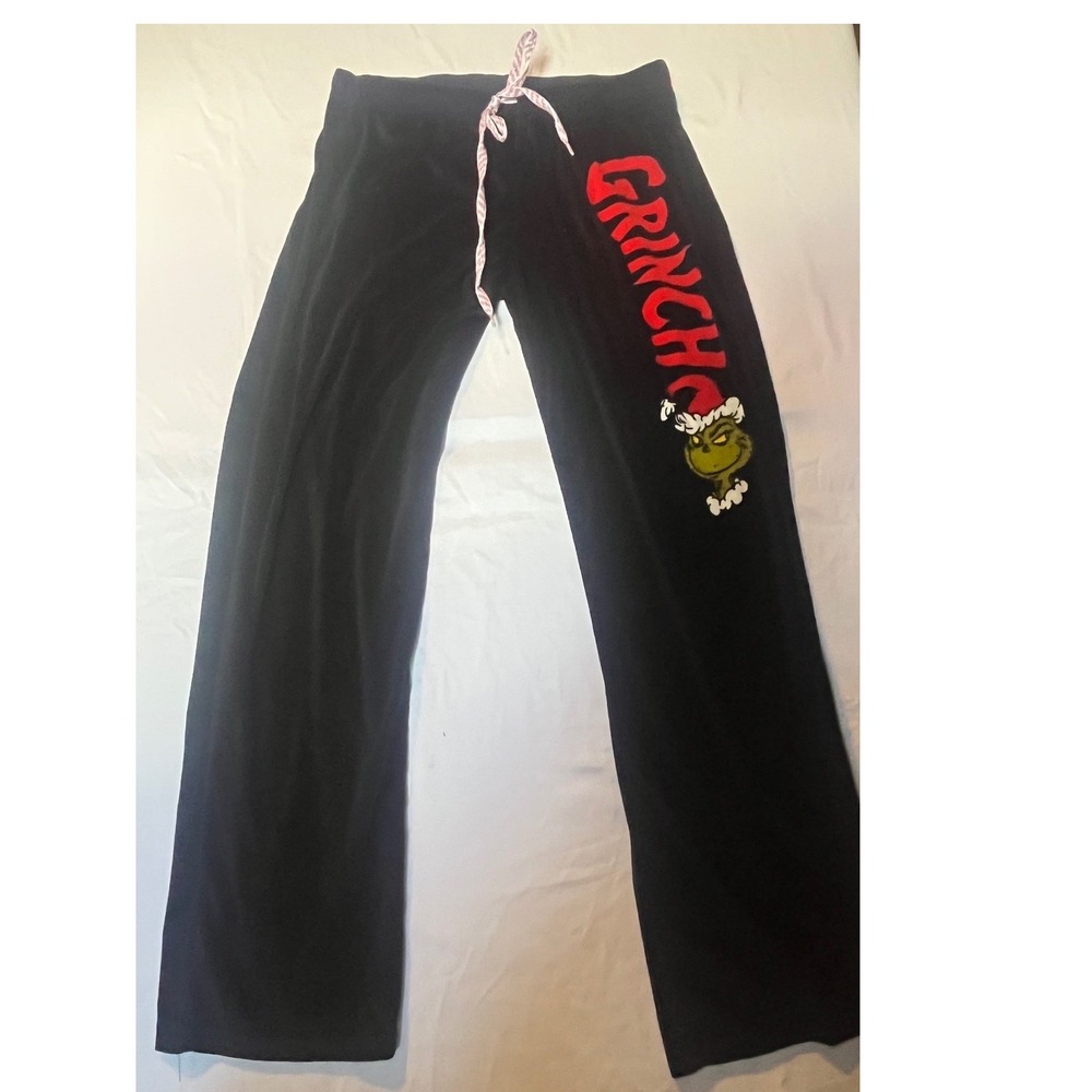 Dr Seuss The Grinch Black Velour Pajama Pants Small MJC International Holiday